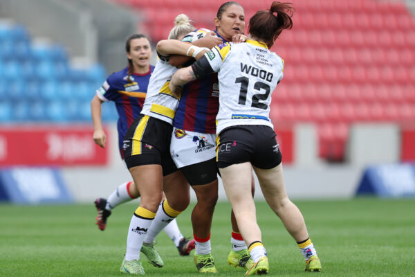 Picture by John Clifton/SWpix.com - 24/07/2022 - Rugby League - Rugby League Nines Finals - Catalans Dragons v York City Knights - AJ Bell Stadium, Salford, England -
Catalans Dragons’ Leila Bessahli